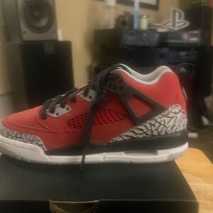 Jordan Kids Red and Black Sneakers